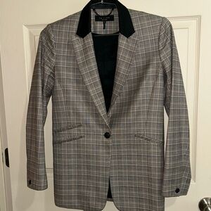 Rag & Bone Ridley Blazer Size 6 Plaid Single Button Wool Blend Jacket